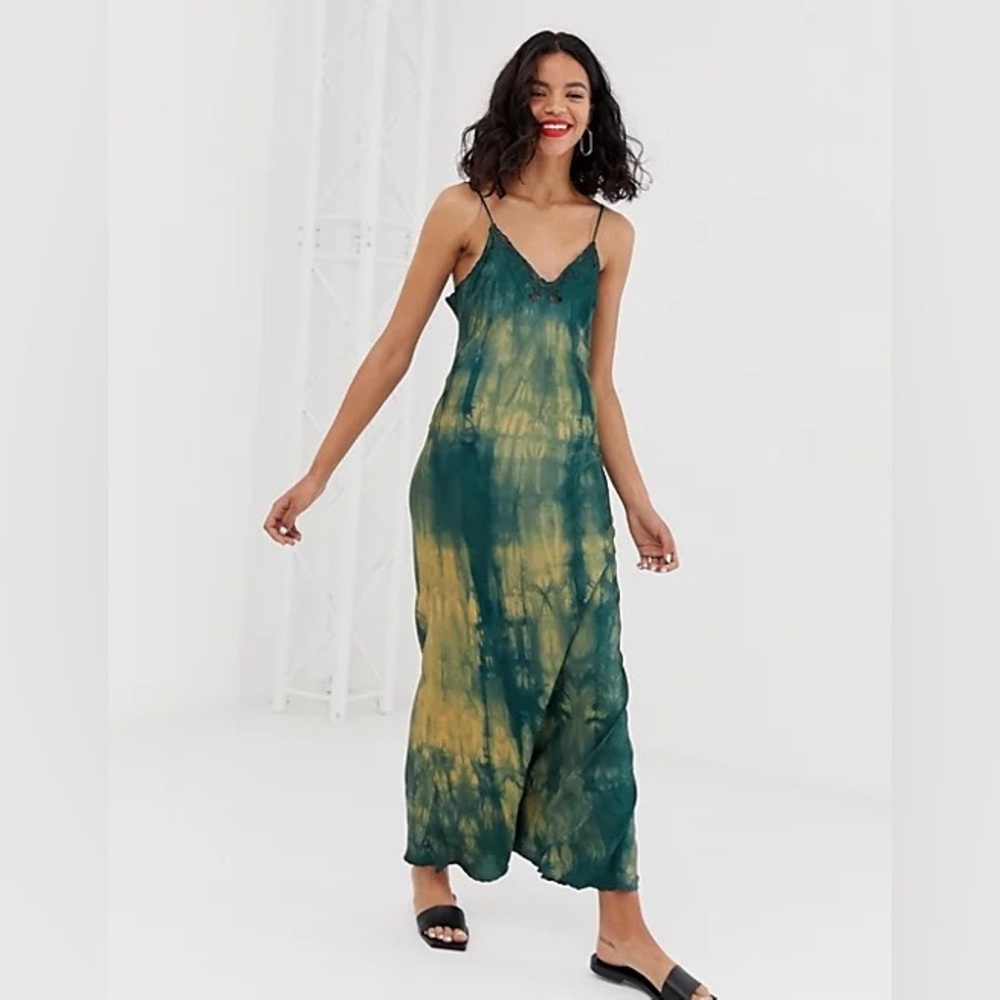 & Other Stories - Green/Yellow Tie Dye Dress NWT